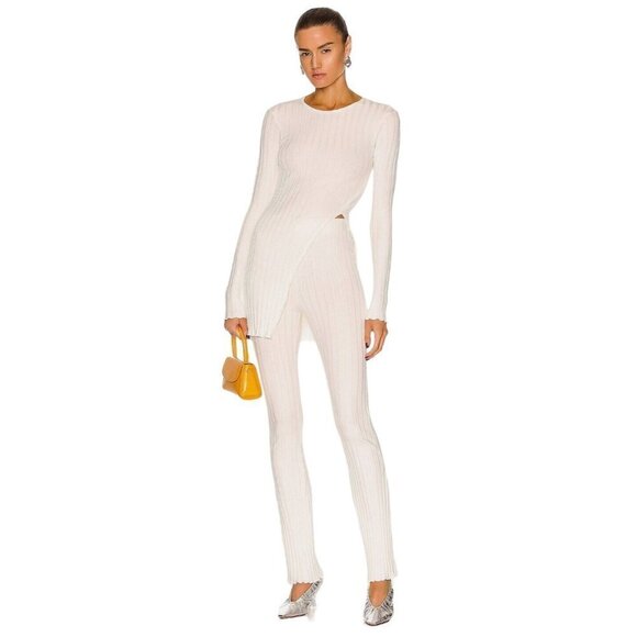 SIMON MILLER Saturn Pant in Macadamia Medium New Womens Ribbed Trousers - Picture 1 of 9